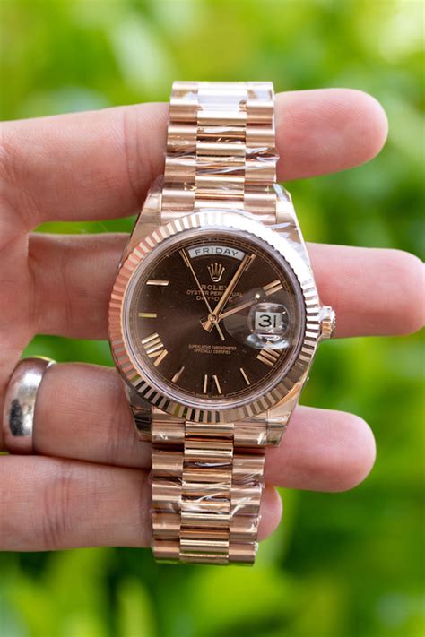 rolex chocolate face rose gold|chocolate Rolex watch price.